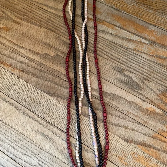 Beaded Necklaces (red, cream and black) - Picture 2 of 6